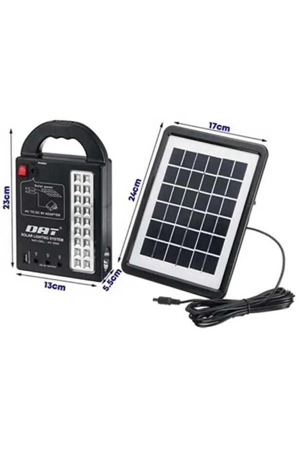 Güneş Enerjili Solar Panel Aydınlatma Sistemi Powerbank+usb Çıkış+ 3 Ampül Lamba Kamp Piknik